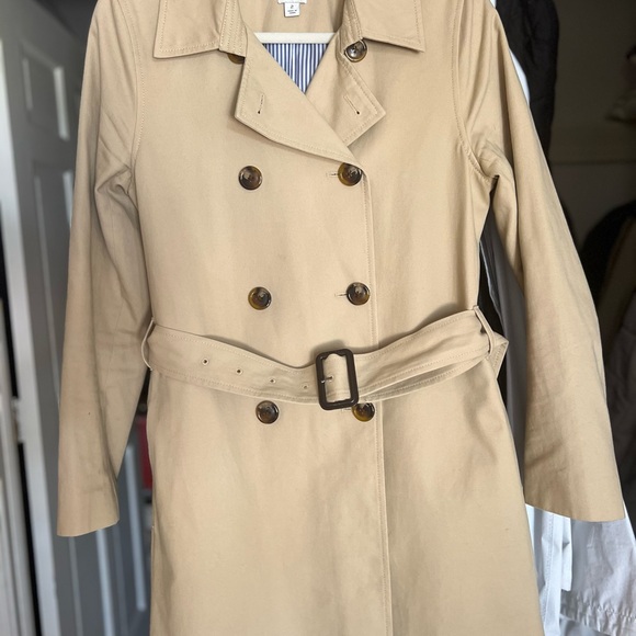 J.Crew Factory Size 2 Trench Coat with Attached Belt in Light Khaki - Picture 9 of 10